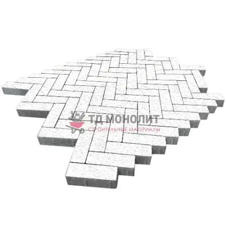 Тротуарная плитка Паркет, 60 мм, белый, native