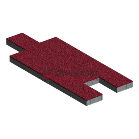 Тротуарная плитка Аликанте, 80 мм, Винный, Native