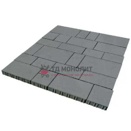 Тротуарная плитка Инсбрук Тироль, 60 мм, серый, гладкая
