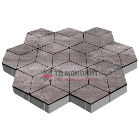 Тротуарная плитка Ромб, 60 мм, Colormix Умбра, гладкая