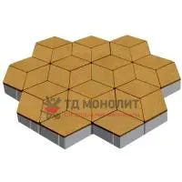 Тротуарная плитка Ромб, 60 мм, желтый, гладкая