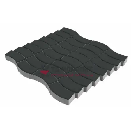 Тротуарная плитка Аксио, 80 мм, черный, гладкая