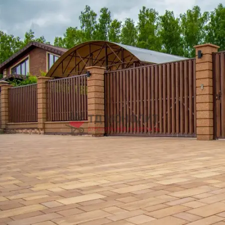 Блок столбовой Max Stone, гравий пестрый