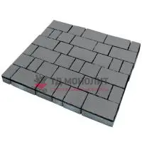 Тротуарная плитка Старый город, 60 мм, серый, гладкая