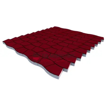 Тротуарная плитка Аксио Макси, 80 мм, Винный, гладкая