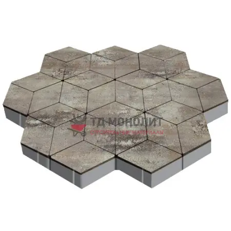 Тротуарная плитка Ромб, 60 мм, Colormix Берилл, гладкая