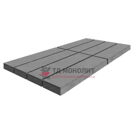 Тротуарная плитка Гранада, 80 мм, серый, гладкая