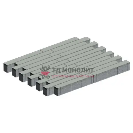 Тротуарная плитка Кроссбар Хэви, 100 мм, белый, гладкая