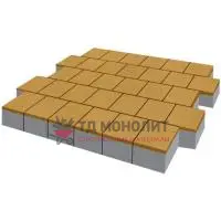 Тротуарная плитка Armor, 100 мм, желый, гладкая