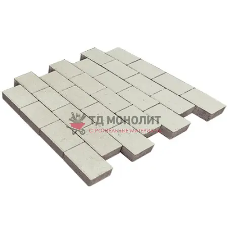 Тротуарная плитка Грас, 80 мм, Белый, гладкая