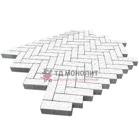 Тротуарная плитка Паркет, 60 мм, белый, Old-Age