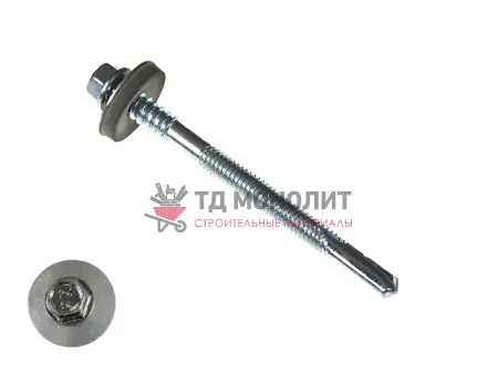 Саморез для с/панелей KENNER, удлинённое сверло 15 мм, 6,3/5,5х 75 Kn (50шт) KENNER
