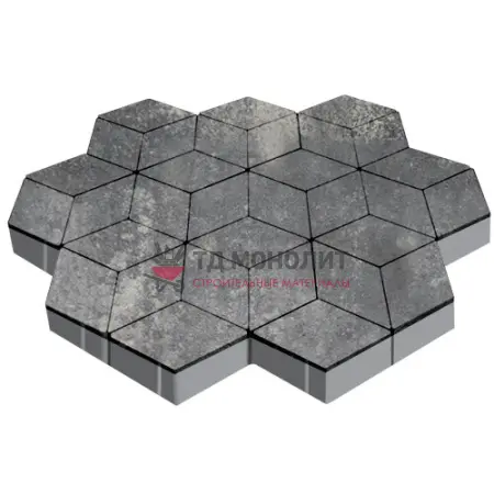 Тротуарная плитка Полярная звезда, 80 мм, ColorMix Актау, гладкая