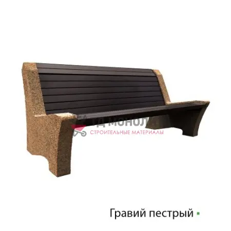 Лавка из полимерного бруса Riposo, гравий пестрый, цвет «Шоколад»