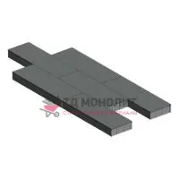 Тротуарная плитка Аликанте, 80 мм, серый, гладкая