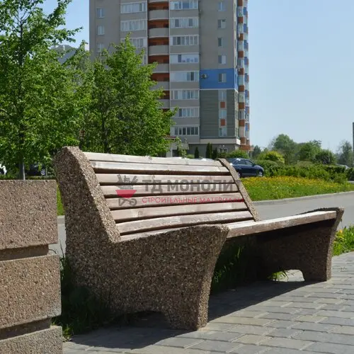 Лавка из полимерного бруса Riposo, гравий пестрый, цвет «Шоколад»