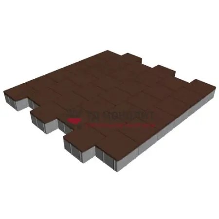 Тротуарная плитка Бельпассо Премио, 80 мм, коричневый, гладкая