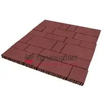 Тротуарная плитка Инсбрук Тироль, 60 мм, красный, гладкая