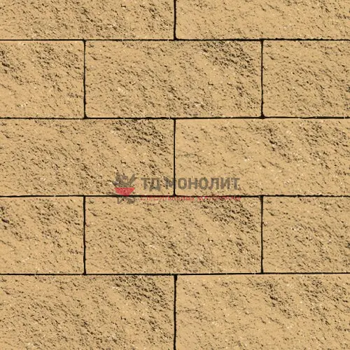 Стеновой камень облицовочный с колотой поверхностью, бежевый