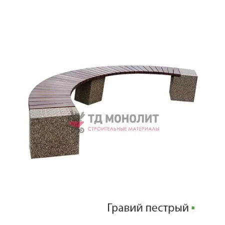 Лавка из бетона Stein Ark Plus, гравий пестрый