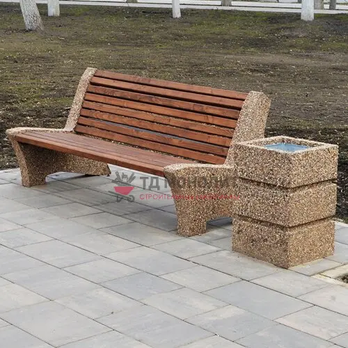 Урна из бетона City, гравий пестрый