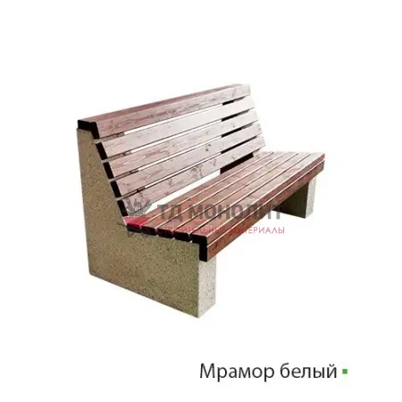 Лавка из бетона Street, белый мрамор