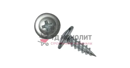 Саморез с прессшайбой, полусферическая головка острый 4,2х14