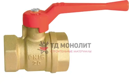 Кран шаровой латунь 11б27п1 А30 Ду 40 Ру40 ВР полнопроходной рычаг БАЗ БАЗ.А30.0.40.40