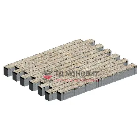 Тротуарная плитка Кроссбар Хэви, 100 мм, Грейзен, BackWash