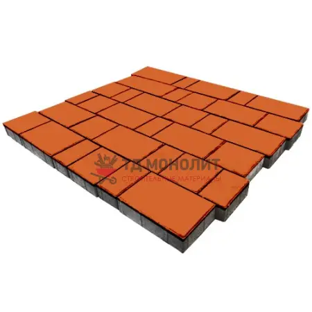 Тротуарная плитка Новый город, 40мм, оранжевый, гладкая