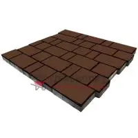 Тротуарная плитка Новый город, 40мм, коричневый, гладкая