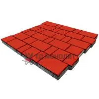 Тротуарная плитка Новый город, 40мм, красный, гладкая