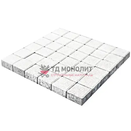 Тротуарная плитка Квадрат большой, 60 мм, белый, гладкая