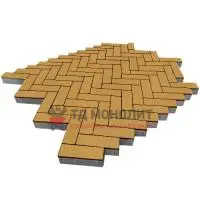 Тротуарная плитка Паркет, 60 мм, жёлтый, гладкая