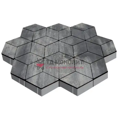 Тротуарная плитка Ромб, 60 мм, Colormix Актау, гладкая