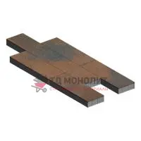 Тротуарная плитка Аликанте, 80 мм, ColorMix Штайнрус, гладкая