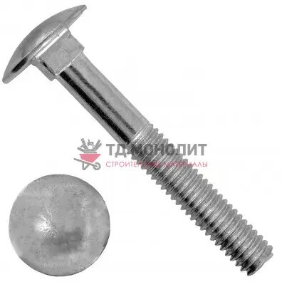 Болт 8 х 60 * 8.8 DIN 603 (кв. подголов.) оц. мебельный, неполная резьба