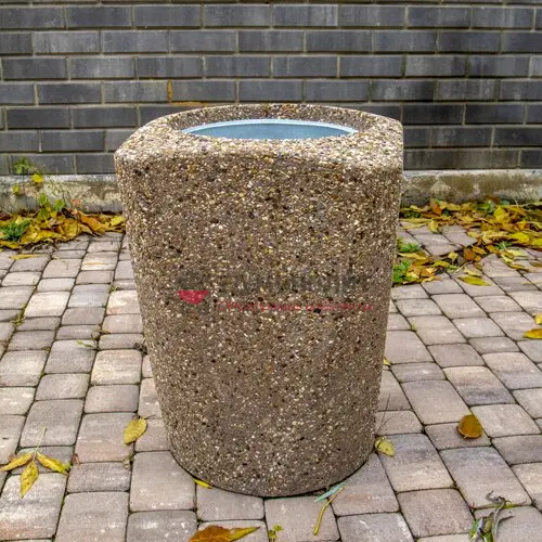 Урна из бетона Edge, гравий пестрый