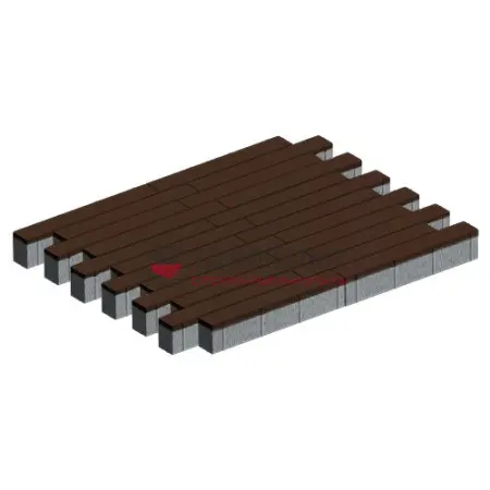 Тротуарная плитка Кроссбар Хэви, 100 мм, коричневый, гладкая