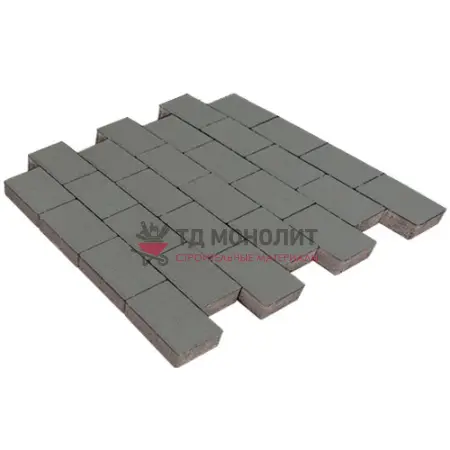 Тротуарная плитка Грас, 80 мм, Серый, гладкая