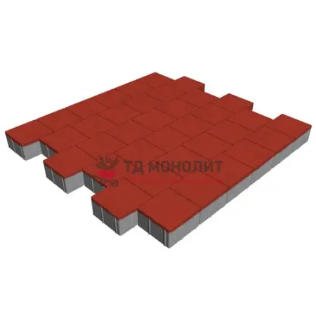 Тротуарная плитка Бельпассо Премио, 80 мм, красный, гладкая