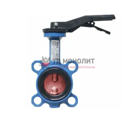 Затвор дисковый поворотный чугун VPI4448-02NI Ду 100 Ру16 межфл с рукояткой диск чугун манжета Nitril Tecofi VPI4448-02NI0100