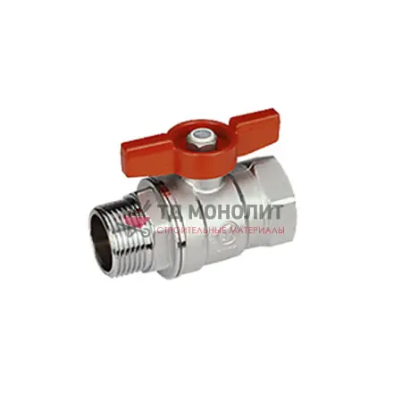 Кран шаровой латунь хром R254D Ду 15 Ру42 ВР/НР бабочка Giacomini R254X003