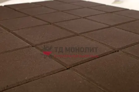 Тротуарная плитка 400х400х60 без рисунка Коричневый