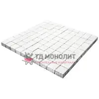 Тротуарная плитка Квадрат малый, 60 мм, белый, гладкая