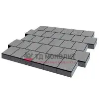 Тротуарная плитка Виго, 80 мм, серый, гладкая