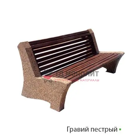 Лавка из бетона Riposo, гравий пестрый