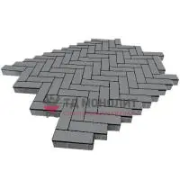 Тротуарная плитка Паркет, 60 мм, серый, гладкая