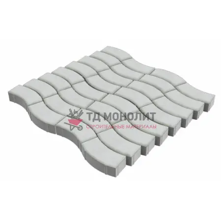 Тротуарная плитка Аксио, 80 мм, Белый, гладкая