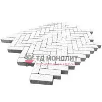 Тротуарная плитка Паркет, 60 мм, белый, native